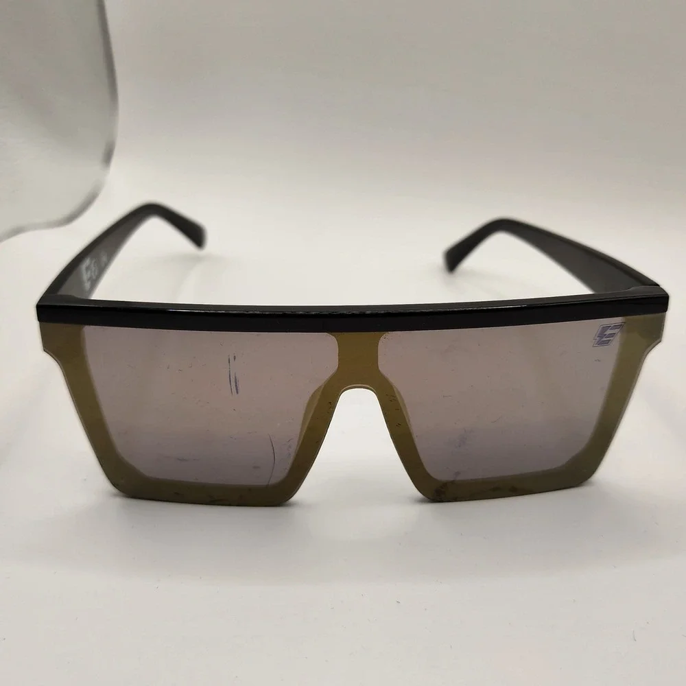 Elusive Eyewear Lux Flat Top Shield Sunglasses Gloss Black Tortoise Sport Edge